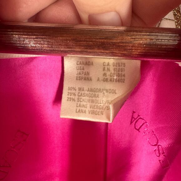 Vintage Escada Hot Pink Wool Blend One Button Blazer Jacket Size EU34 - Picture 4 of 12